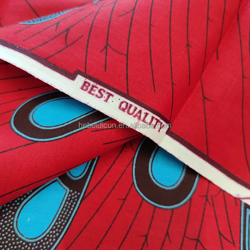 Cheap cloth African wax custom printing 100% polyester fabrics for wedding dresses