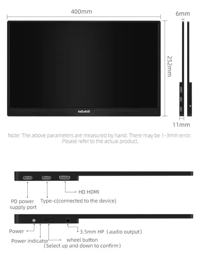  Amazon Лучшие продажи 17 3 дюйма 4K с сенсорным экраном 10bit HD-MI Кабель разъемом типа c USB порт игровой портативный монитор tactil для ноутбука/ПК
