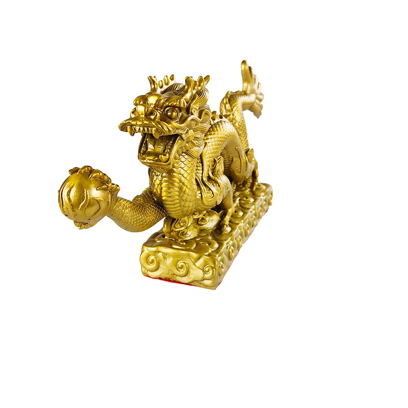 Chinese fengshui ornaments decoration handicraft brass golden dragon home fengshui products golden dragon