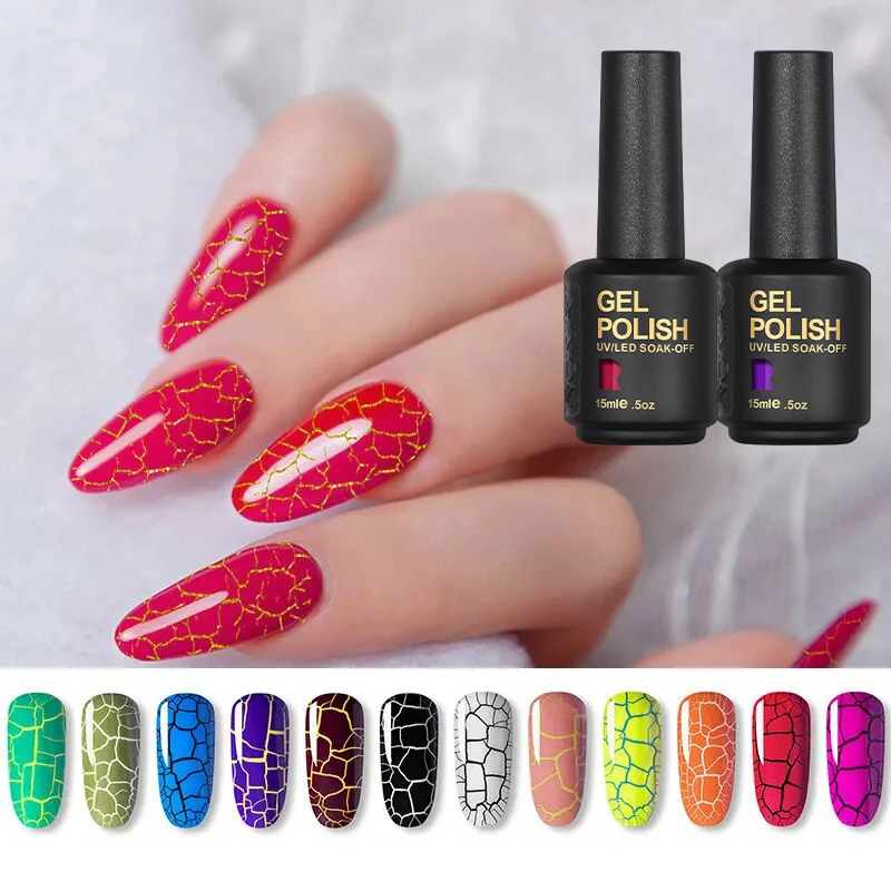 RONIKI Gel Polish Cracking Nail Lacquer 15ml Base For UV Gel Varnish Quick Drying Nail Art Crackle Gel Polish