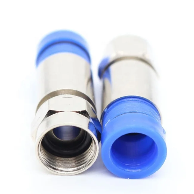 75ohm waterproof brass compression rg6 rg59 F connector