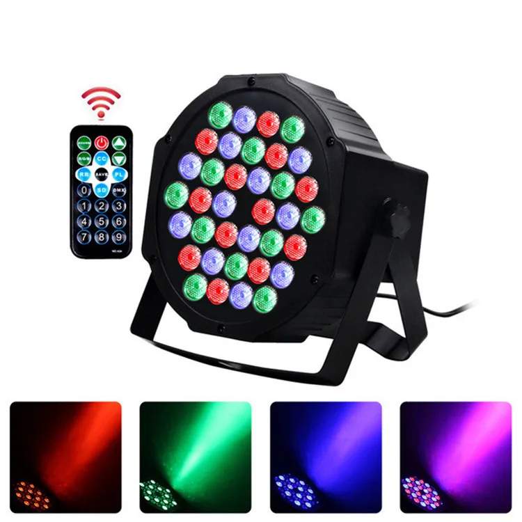 Shenzhen wholesale 36 LEDs RGB Par Light DMX512 wireless Remote Controller Uplight party Stage Light