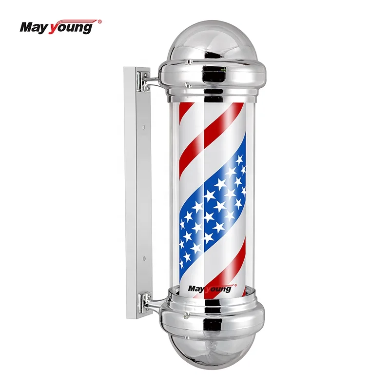 M311 Classical Rotating Barber shop pole LED open sign hair cut sign