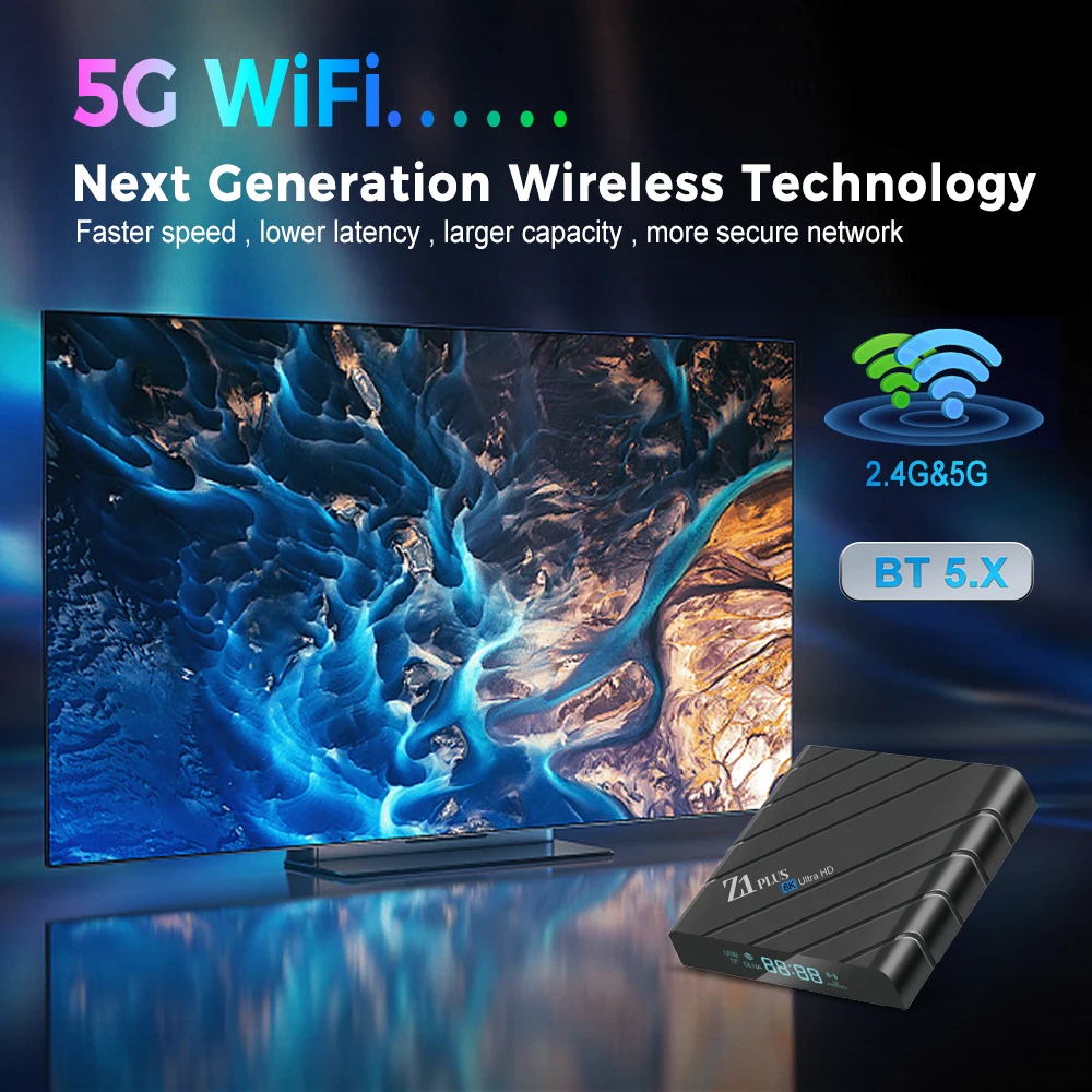 GYS Hot style Z1 Plus Allwinner H618 TV Box Android 12 4K Android BT Remote Control 2.4G/5G Wifi 2+16GB IPTV