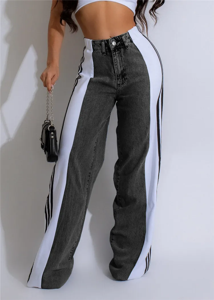 DG063105 New design Wide Leg For women Long Pants high Waist Jeans with great price