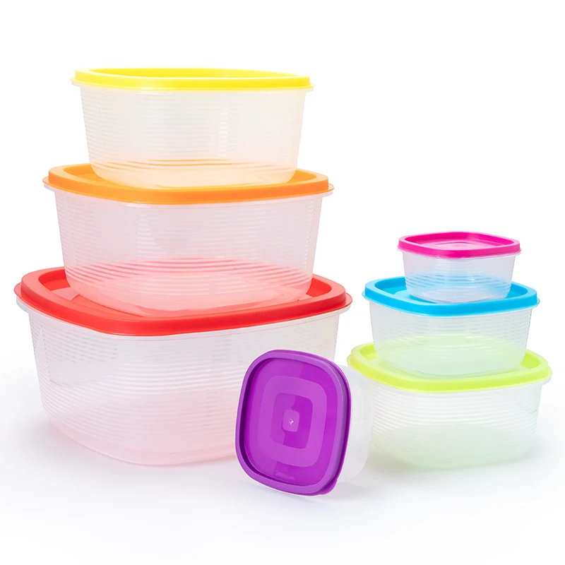 7 Pack Large Small BPA-Free Plastic Lunch Box Airtight Food Storage Container Set