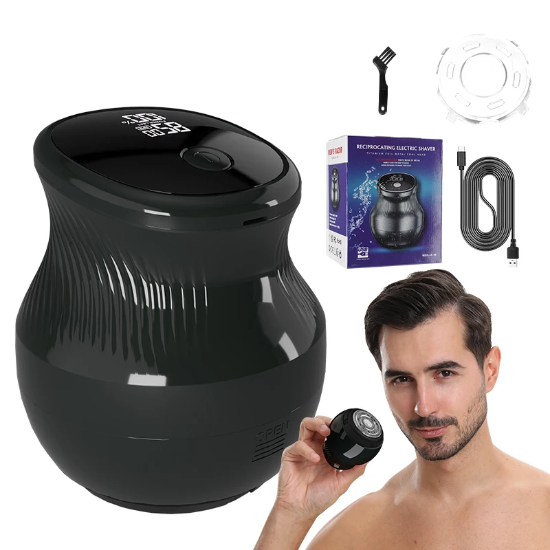 Suttik LK-188 New Upgraded Waterproof 8500RPM Magnetic Cutterheads Electric Shaver Barber Bald Head Shaver for Men Head Haircut