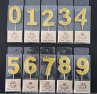 Factory wholesale  Digital Gold Number birthday candles Cake Cup candle cake supplier