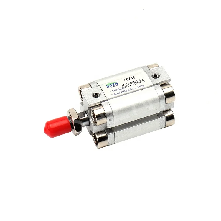 
High Temperature Resistance Aluminum Alloy Double Acting Small Thin Pneumatic Air ADVU Compact Cylinders 