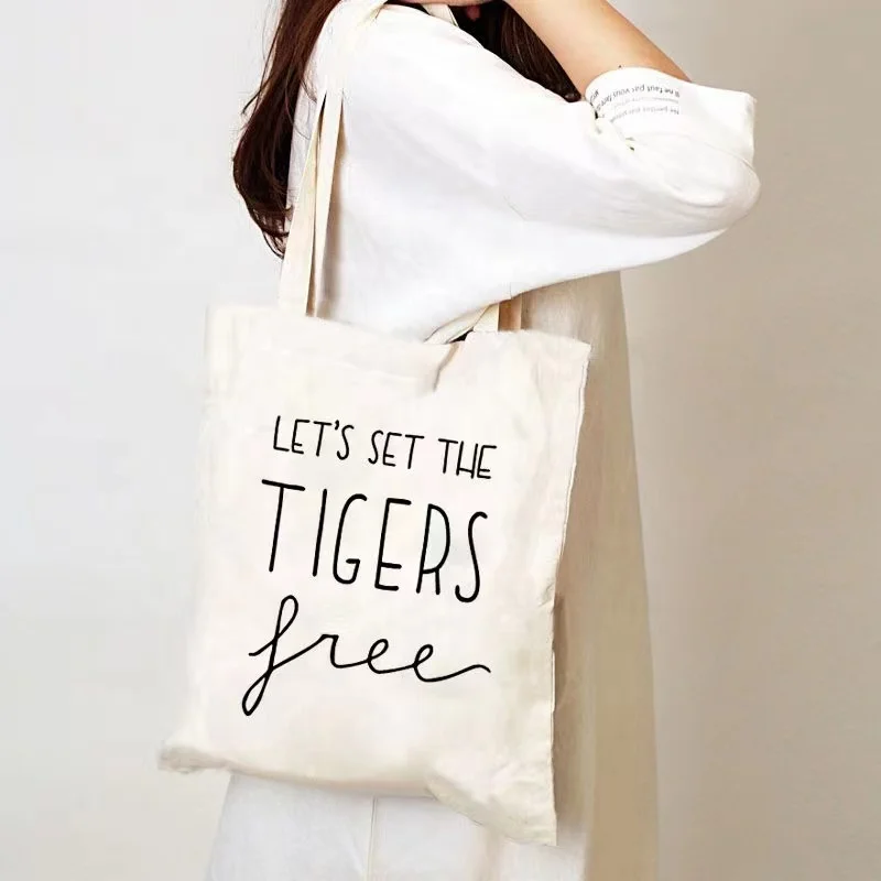 Custom Logo Size Printed Eco Friendly Recycled Reusable Plain Bulk Large Organic Calico Cotton Canvas Grocery Shopping Tote Bag