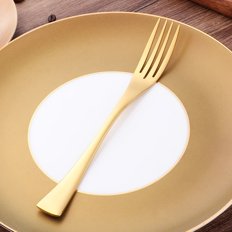 Cutlery Types of Hotel Restaurant Cutlery Set Stainless Steel Golden Kaya Dinner Knife Fork Spoon Cutlery Set