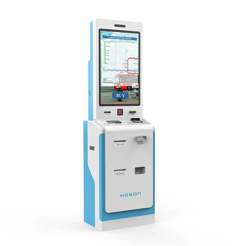 27 Inch Touch Screen Payment Kiosk with Printer Scanner Cash Receiver Self Service Kiosk NFC Card Reader Payment Kiosk