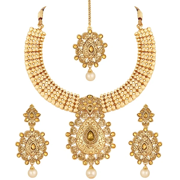 Wholesale Indian Yaariyan Fashion Marvellous Designer Gold Plated Choker Necklace Set For Women