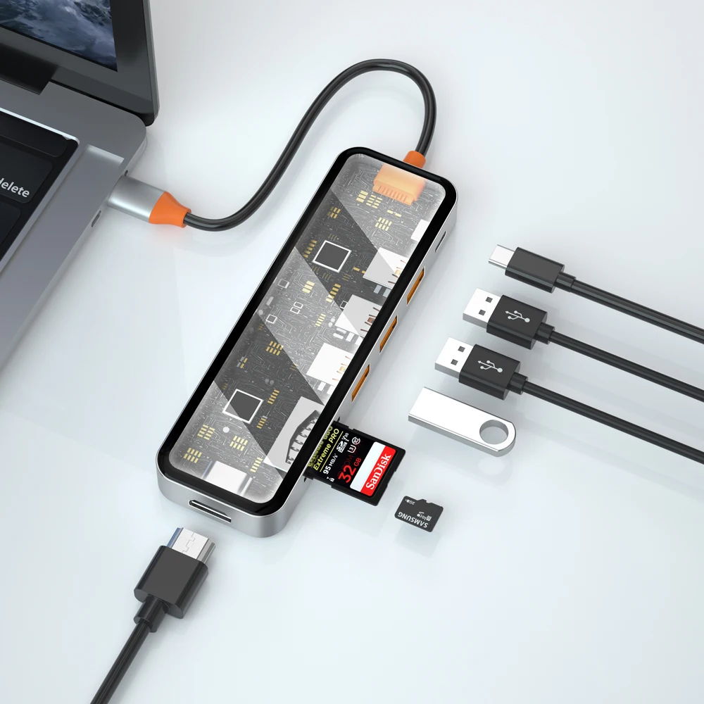 Multiple port OTG adapter 7 in 1 USB3.0 to 7 ports USB 3.0 2.0 Mini portable hub USB for multi mobile device