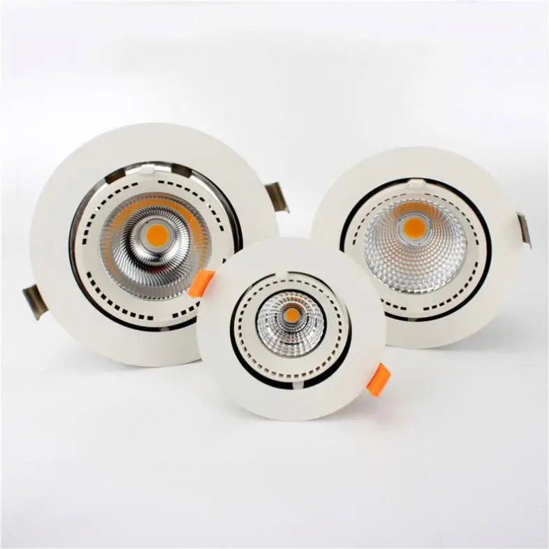 Recessed adjustable 8W15W 30W 40W cob led gimbal tiltable grille down light for projects commercial