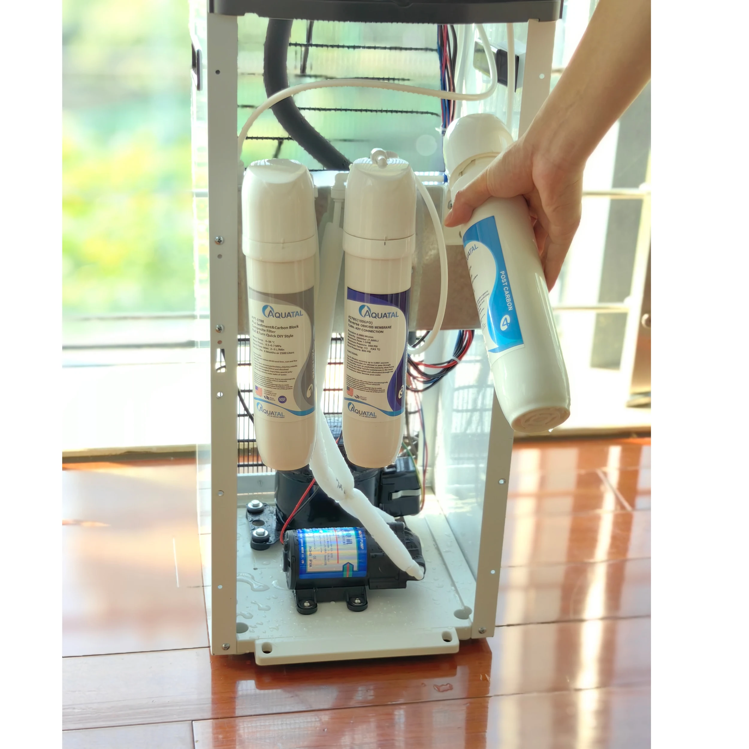 Freestanding Digital Display Water Dispenser Simple Touch Screen Controls Purifier Offering Hot Cold Ambient Warm Water