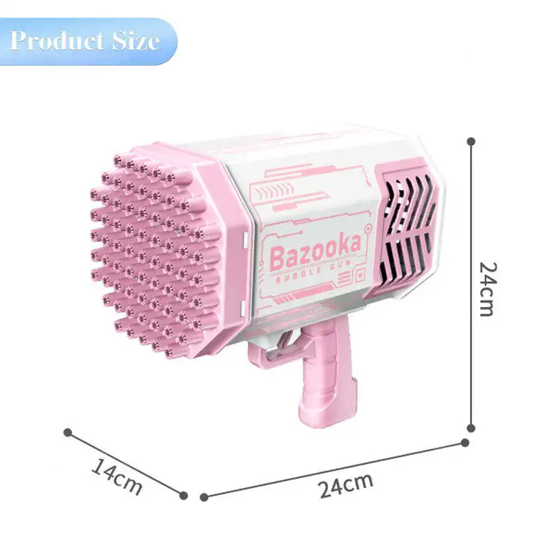 RZ Hot selling product Summer Outdoor Rocket Gatling Bubble Machine 88 Holes Super Multi-Bubble Automatic Bazooka Bubble Guns