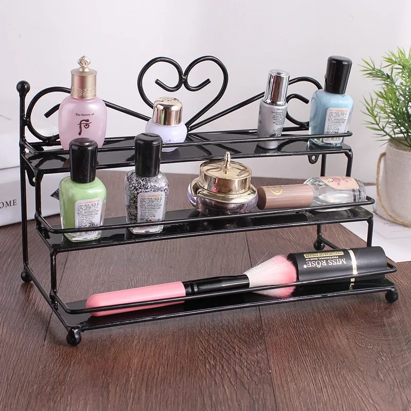 Buy 3-tier  Metal Makeup cosmetics Nail Polish Organize display stand Racks case products