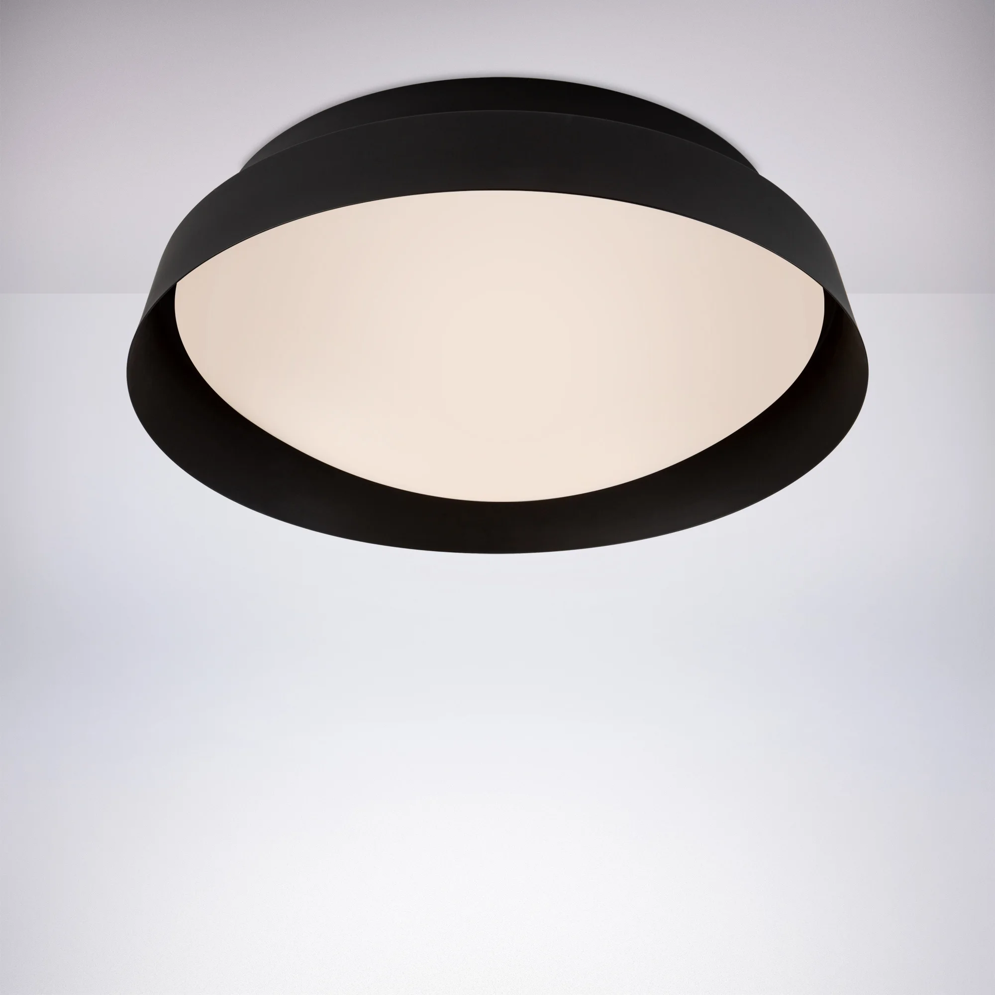 JLC-HC01 Современный матовый черный потолочный светильник с утопленным креплением и акриловым диффузором с опалом для гостиничного номера