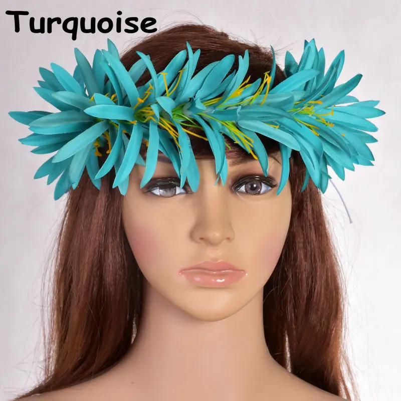 Flower Headband Tropical island spider lily elastic hair Accessories Haku Hula Dance wear foam hair pick clip multi colors
