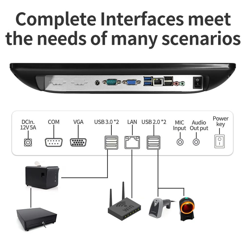 GTCODESTAR All In One Pos Cash Register Machine Pos Systems Terminal Caja Registradora Point Of Sale Caisse Enregistreuse