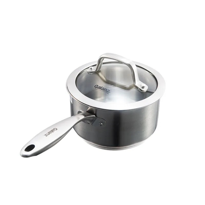 Milk pot stainless steel uncoated 16cm integrated forming auxiliary food pot baby small gas induction cooker