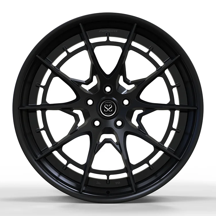2 PC Forged Wheels Custom Matte Black Multi Spokes Alloy Rims