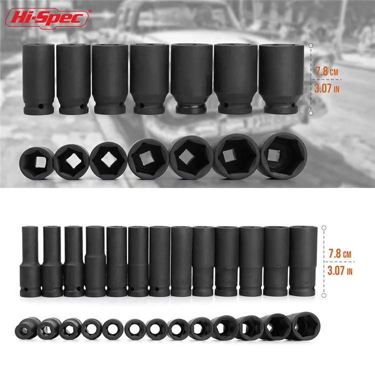 Промышленный Профессиональный Автомобильный Ручной инструмент, набор тяжелых черных больших ударных гнезд 1/2