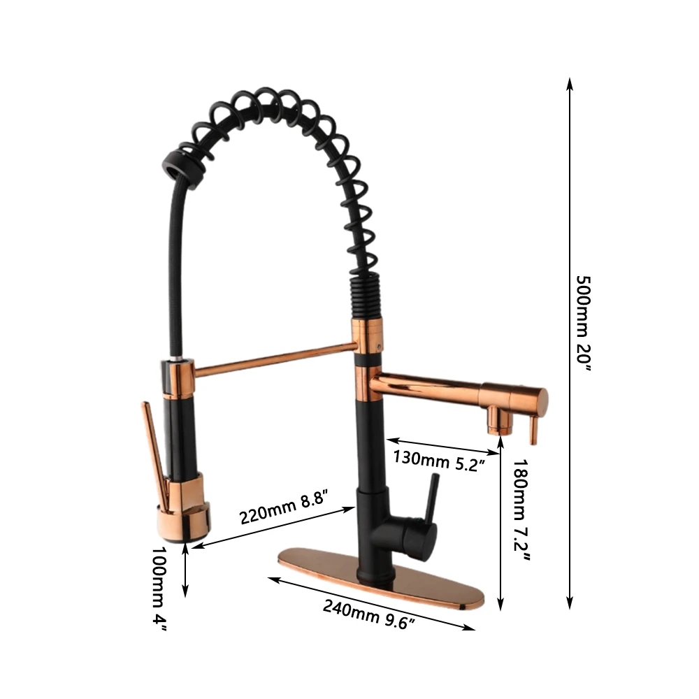 New Stainless Steel Spring Faucets Mixers & Taps Faucet Kitchen Faucet kitchen With Cover/Plate