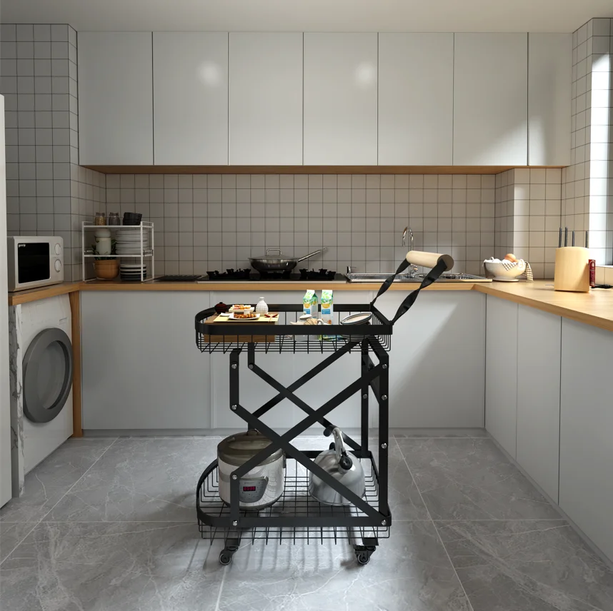 Складная тележка для экономии места, металлическая тележка для хранения, тележка для покупок с колесами