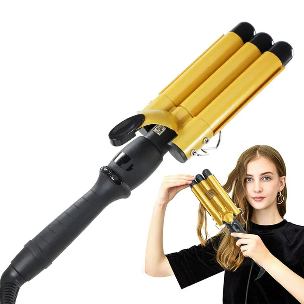 450F High Temp 3 Barrel Curling Iron Custom 1 inch Ceramic Electric Hair Curler Rollers