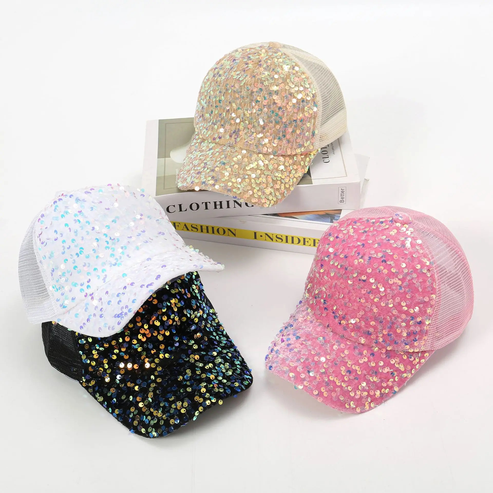 Baseball Cap For Unisex 2023 Handmade Sequin Breathable Mesh INS Popular Style Fashion Daily Hats
