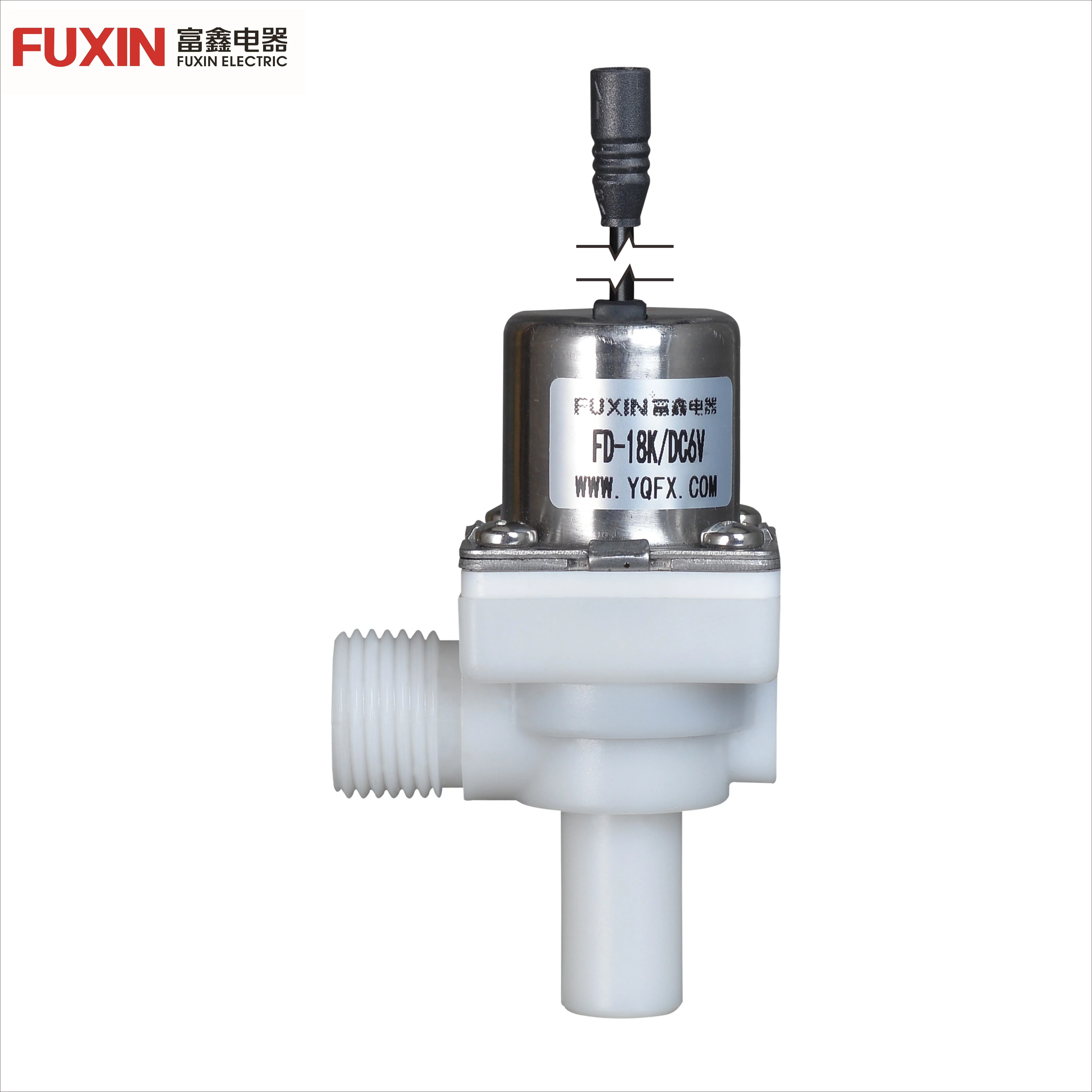 Electric solenoid water valve 6V plastic water media magnetic water valve
