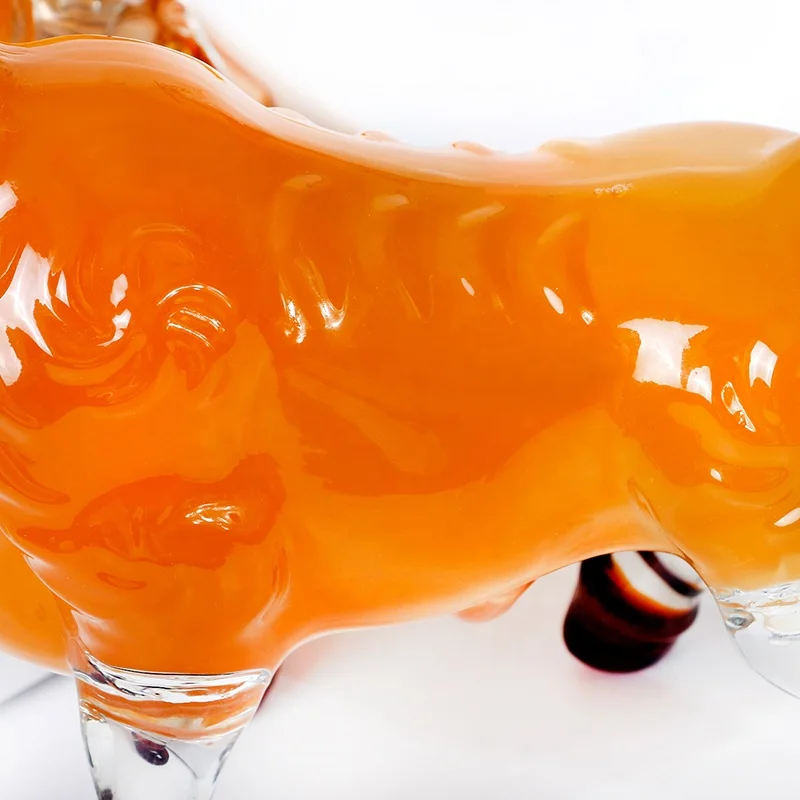 animal bottle handmade glass liquor bottle glass bull shape wine bottle for wine and whiskey decanters