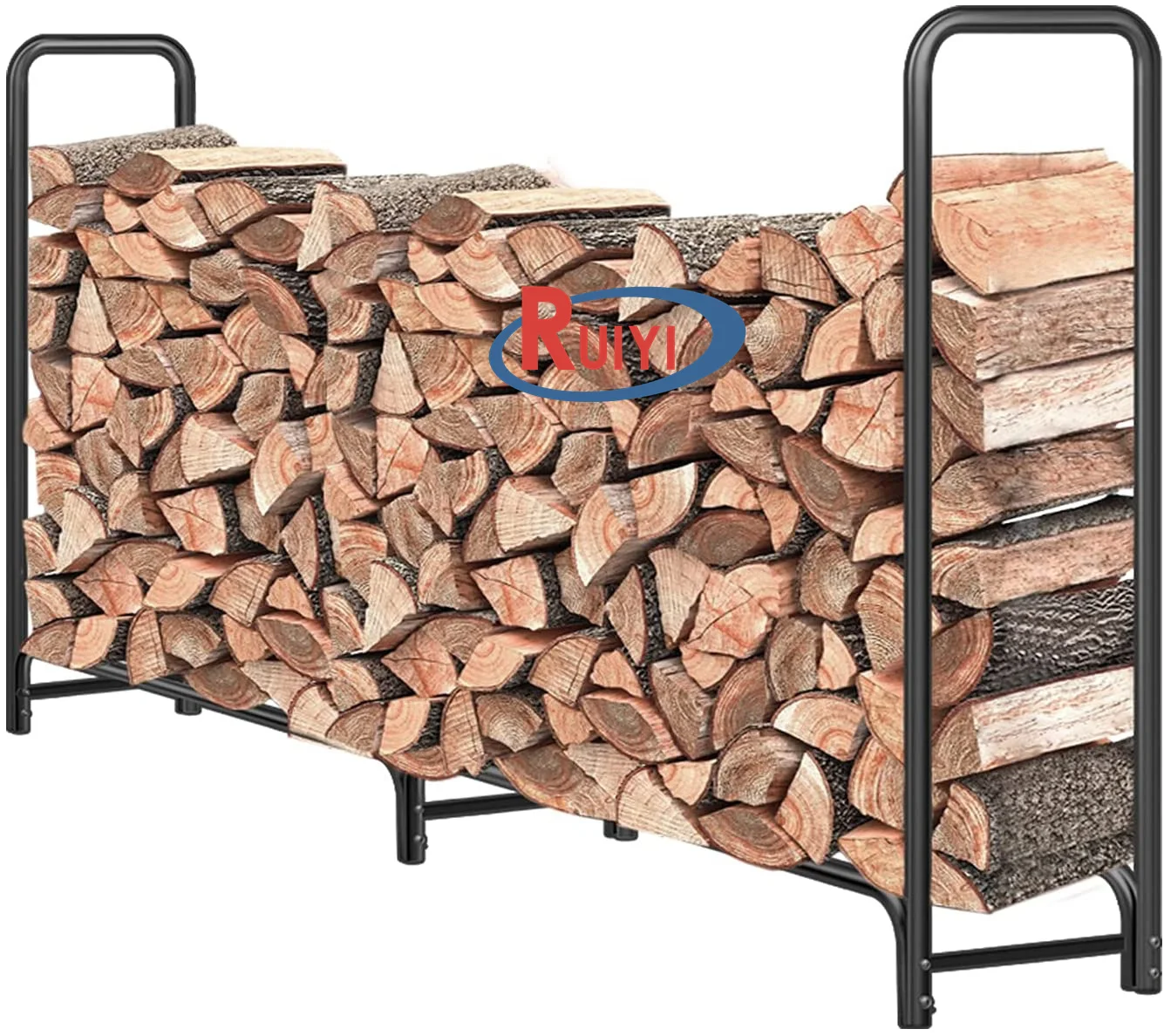 outdoor heavy duty holder of firewood log rack / log cart with black cover