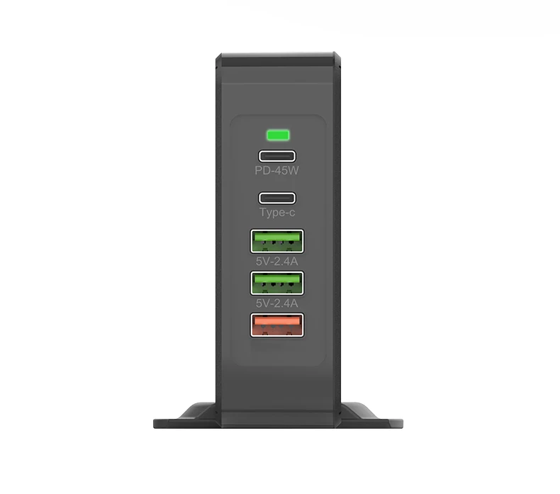 Multiple PD 75w Desktop 5 USB Ports  Charger Qi Fast Travel Adapter for Mobile phone