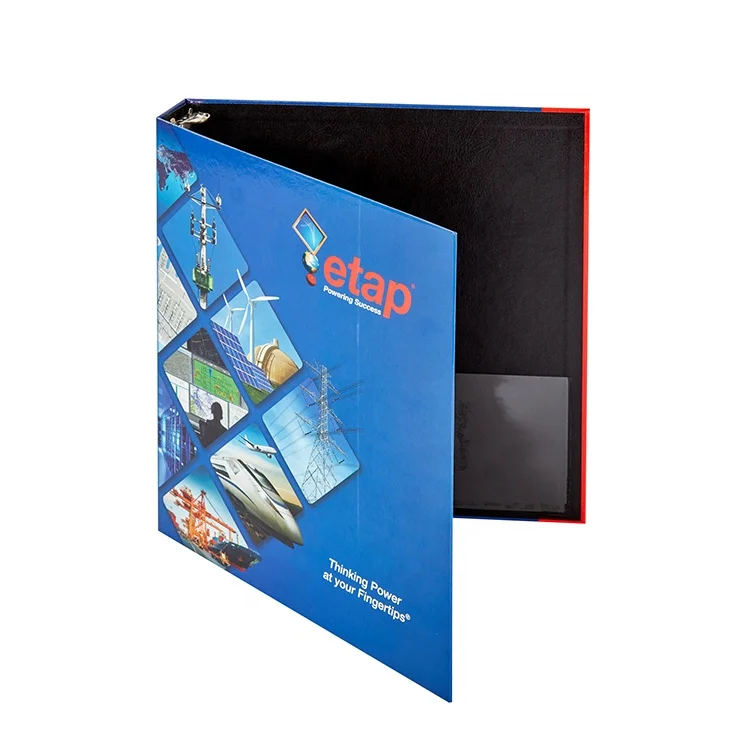 Hardcover custom binders OEM Logo printed 3 Hole Rings a6 binder wholesale paper file folder