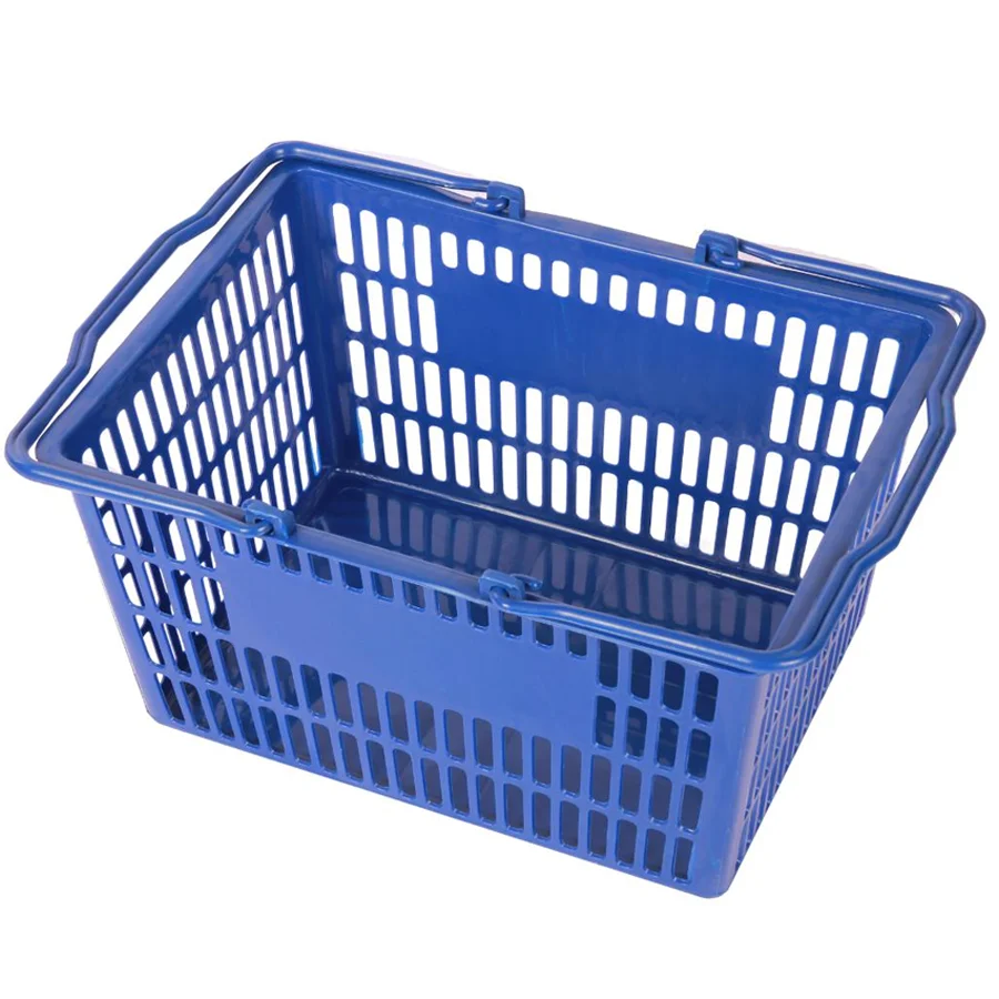 Wholesale Flexible Handle Orange Pink Small Cute Plastic Supermarket Shopping Basket for Shops