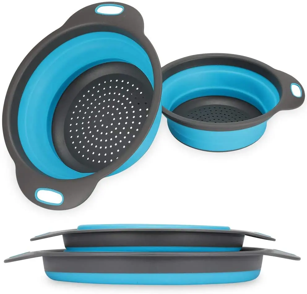 Collapsible Colander,Collapsible Food-Grade Silicone kitchen Strainer ,Space-Saver Folding Strainer