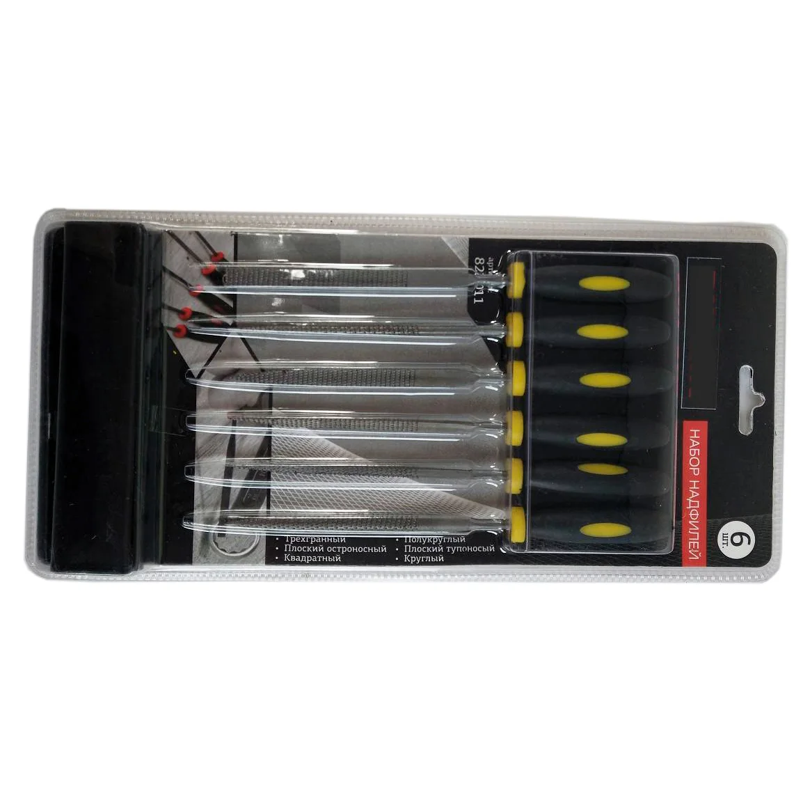 Double Blister Packing PVC Wallet Plastic Handle 6 Pcs Wood Rasps Needle Files Set Wood Working Tools