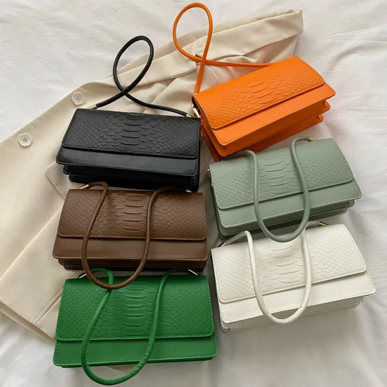 New Fashion Underarm Handbags Girls Crocodile Pattern Purses Popular Trendy Hand Bags For Young Woman