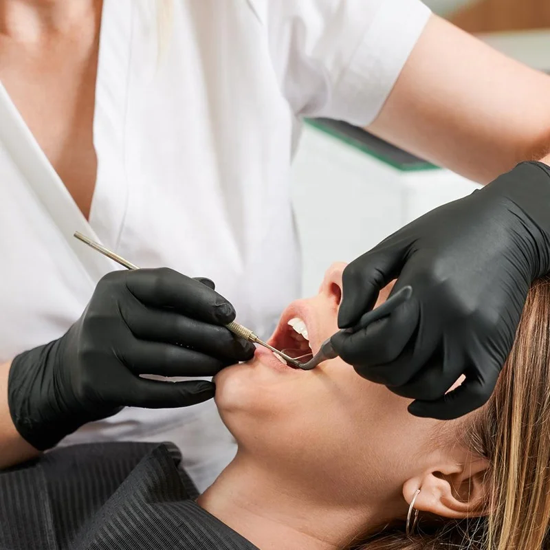 100 PCS Box PVC Gloves Dentist Examination Pet Care Protective Hand Gloves Disposable Black Powder Free Vinyl Gloves for Medical