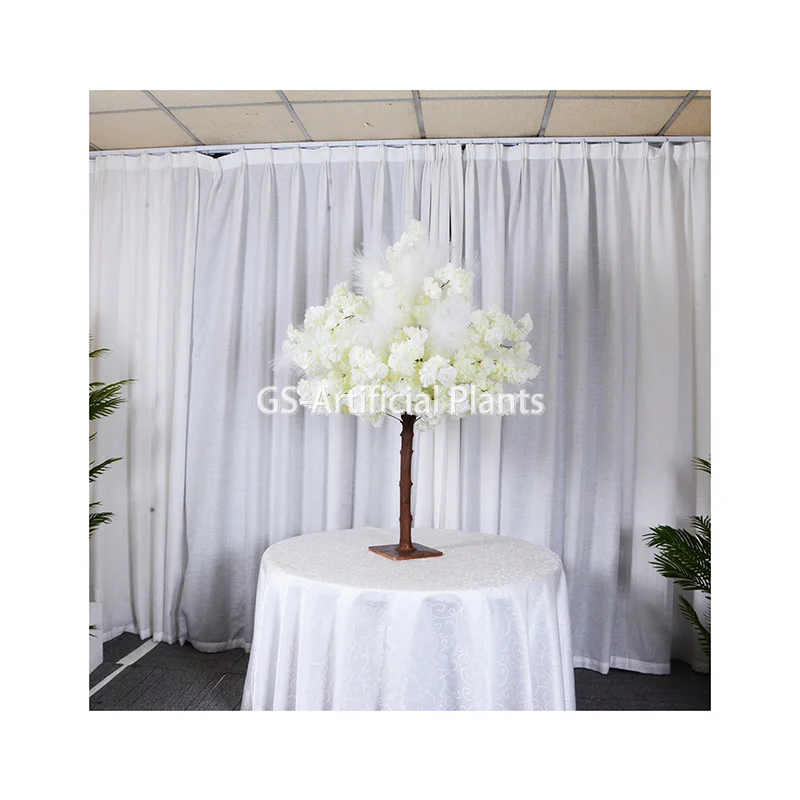 New design fashion choose wedding table centerpieces indoor modern white artificial cherry blossom tree for sales