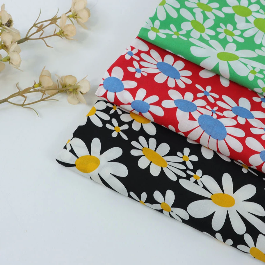High quality many colors Sunflowers cotton jersey fabric for clothing