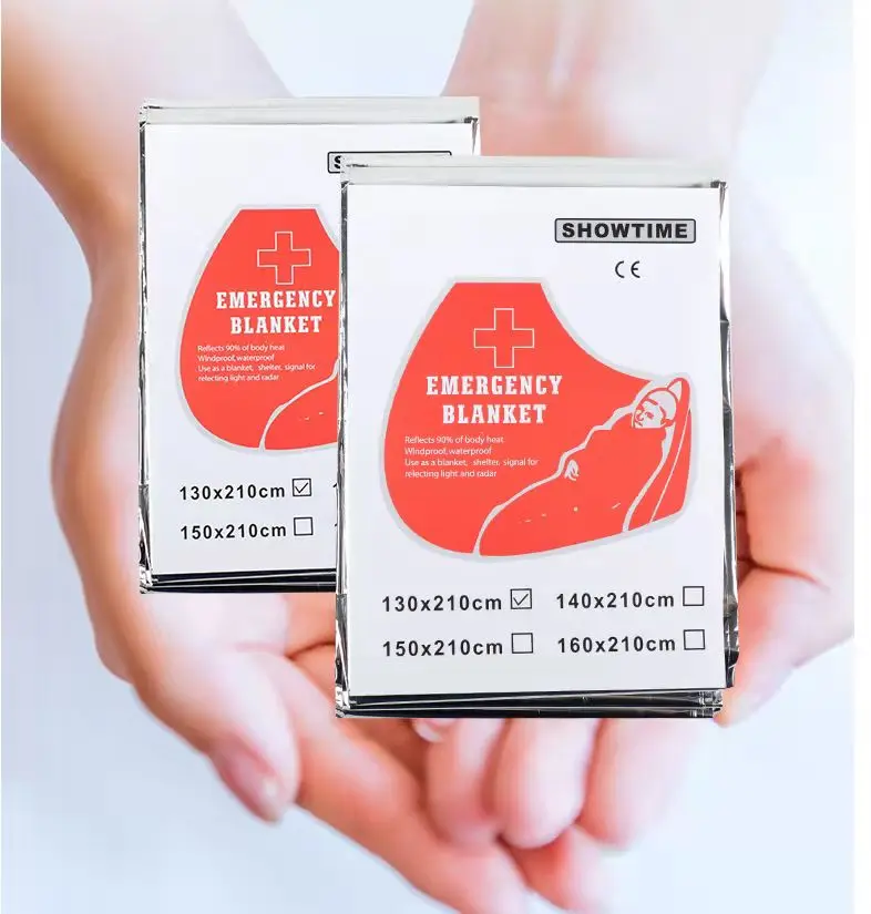 Emergency mylar aluminum foil space blanket outdoor, hiking, camping, survival and medical first aid Thermal blanket