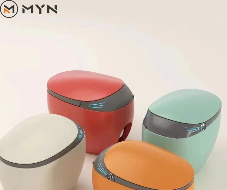 High Quality Orange Grey Color Electric Automatic Self Cleaning Integrated Egg Shaped Intelligent Smart Toilet