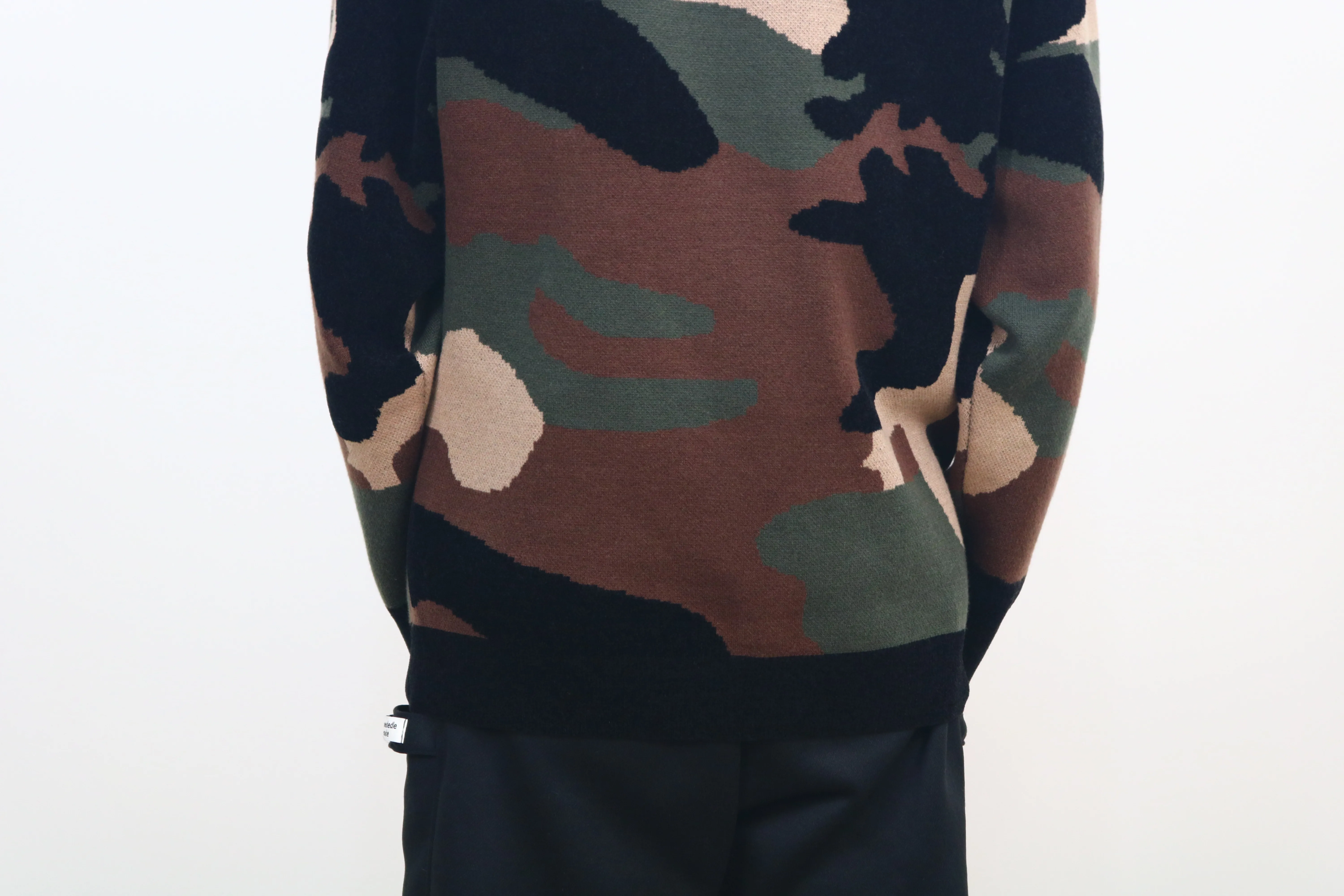 VSCOO hot sell military style wool long sleeve crew neck knitted pullovers sweaters mens