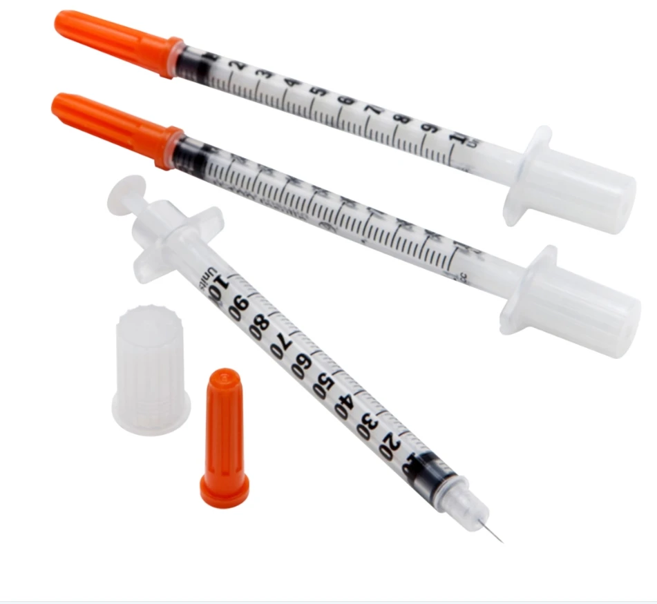 Medical Best Selling Disposable 0.3ml 0.5ml 1ml Insulin Syringe With Needle