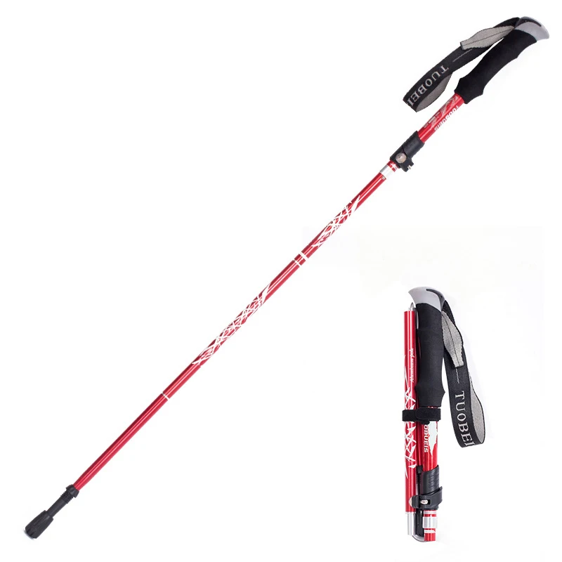 Ultralight Telescopic Folding Walking Climbing Aluminum Alloy Pole