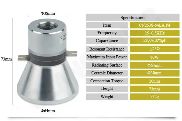 Good Quality 220v 20khz Ultrasonic Transducer Oscillator Ultrasonic Piezoelectric Transducer